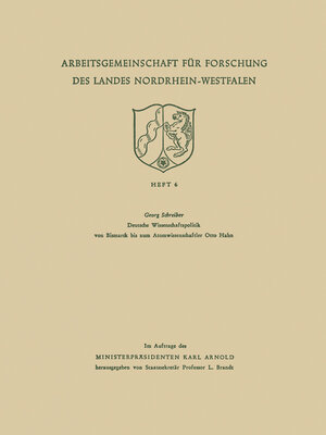 cover image of Deutsche Wissenschaftspolitik von Bismarck bis zum Atomwissenschaftler Otto Hahn